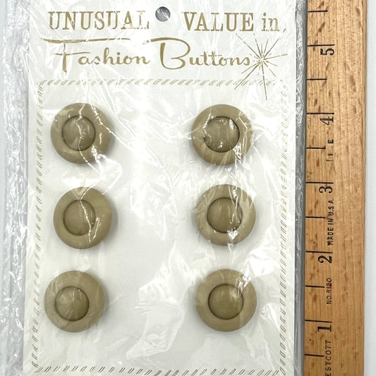 Six, 3/4 Inch Vintage Buttons