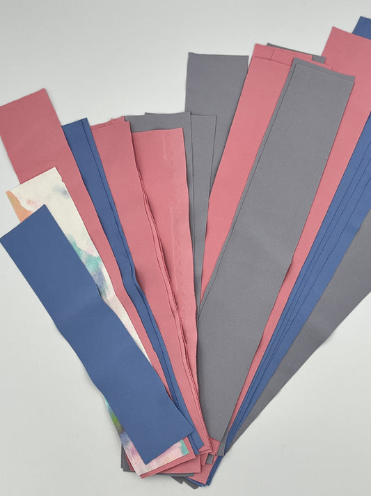 6 oz Bundle of Pre-cut Small Scrunchie Strips, Designer Deadstock