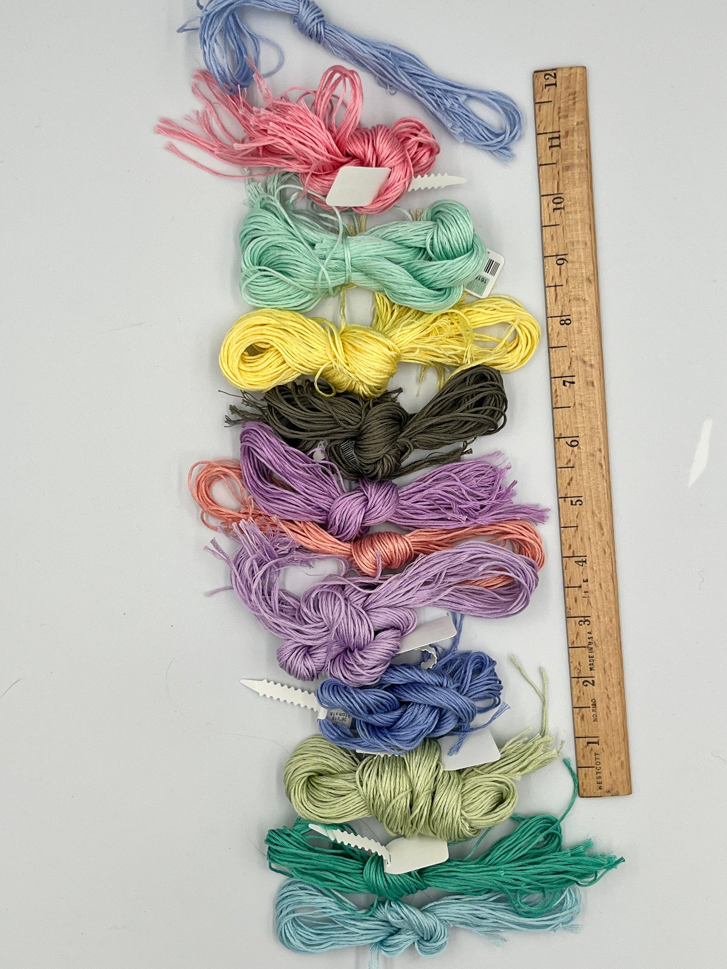 Pastel Embroidery Thread & Cotton Scrap Set