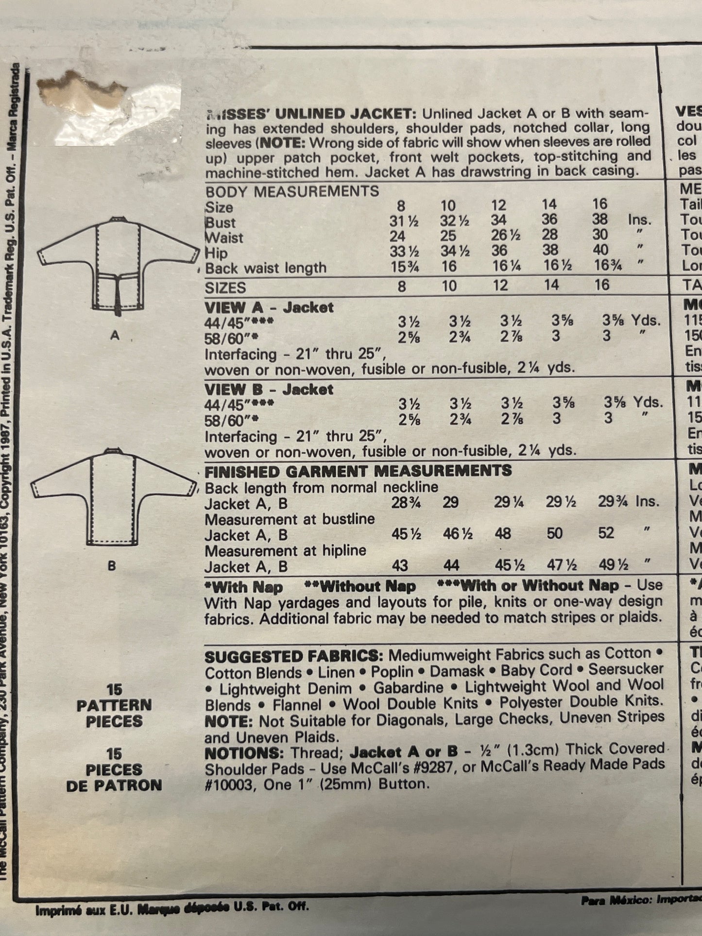 McCall's 2914 Uncut Pattern, VIntage