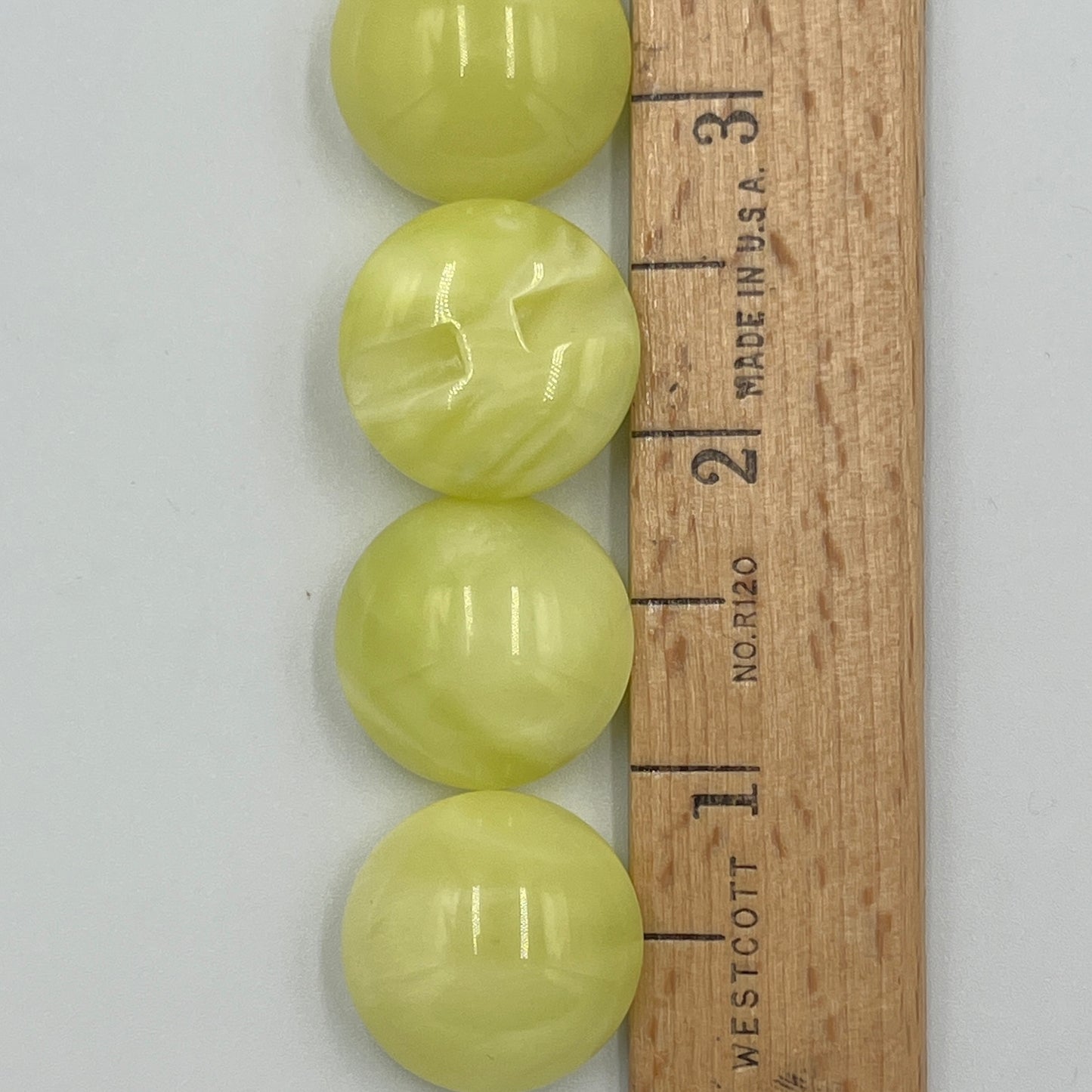 Four 8/10 Inch Vintage Glass Buttons