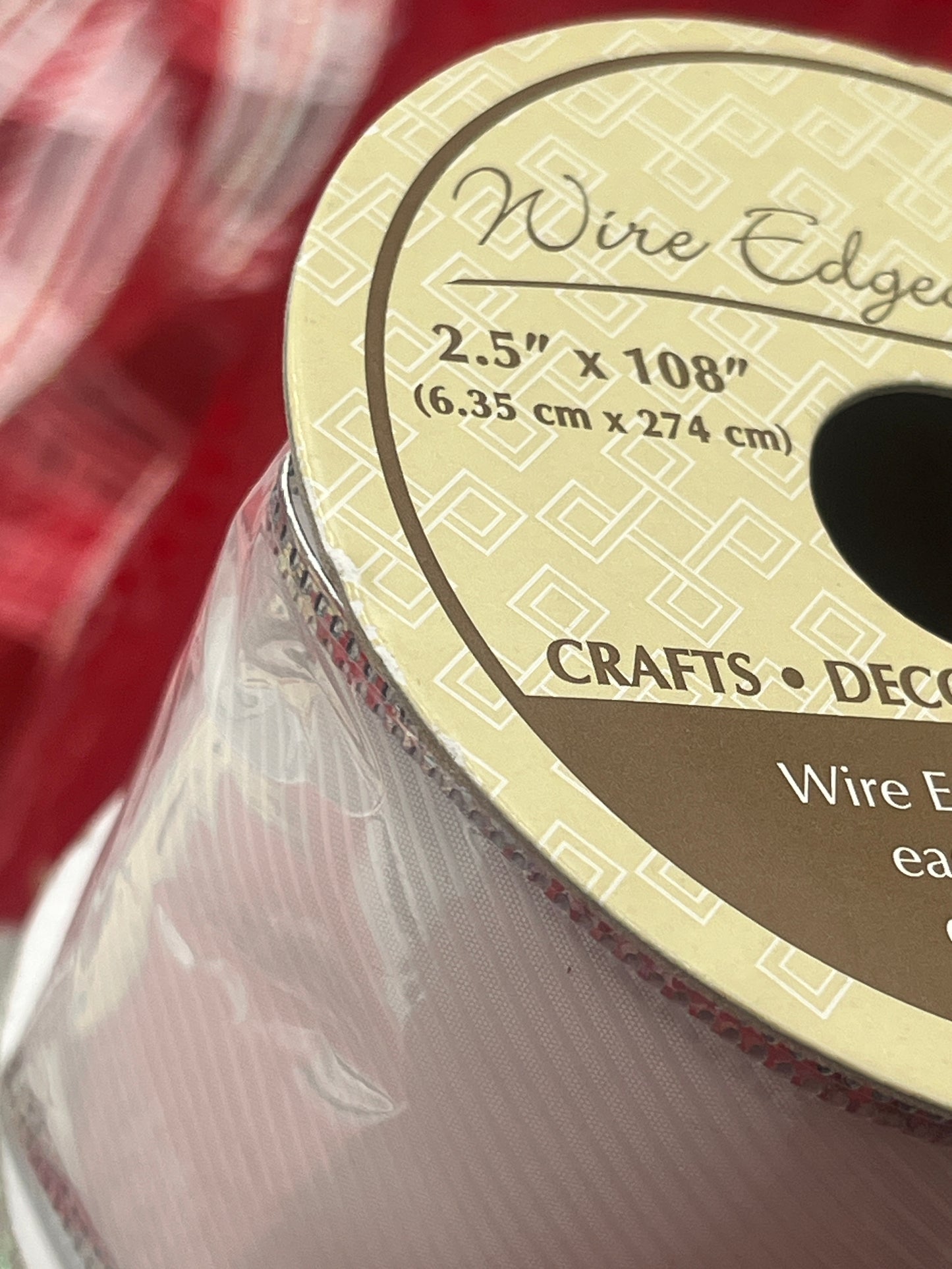 Red & White Holiday Ribbon + Sheer Fabric Decor Bundle: Glittered Plaids, Poinsettias and Snowflake Sheers