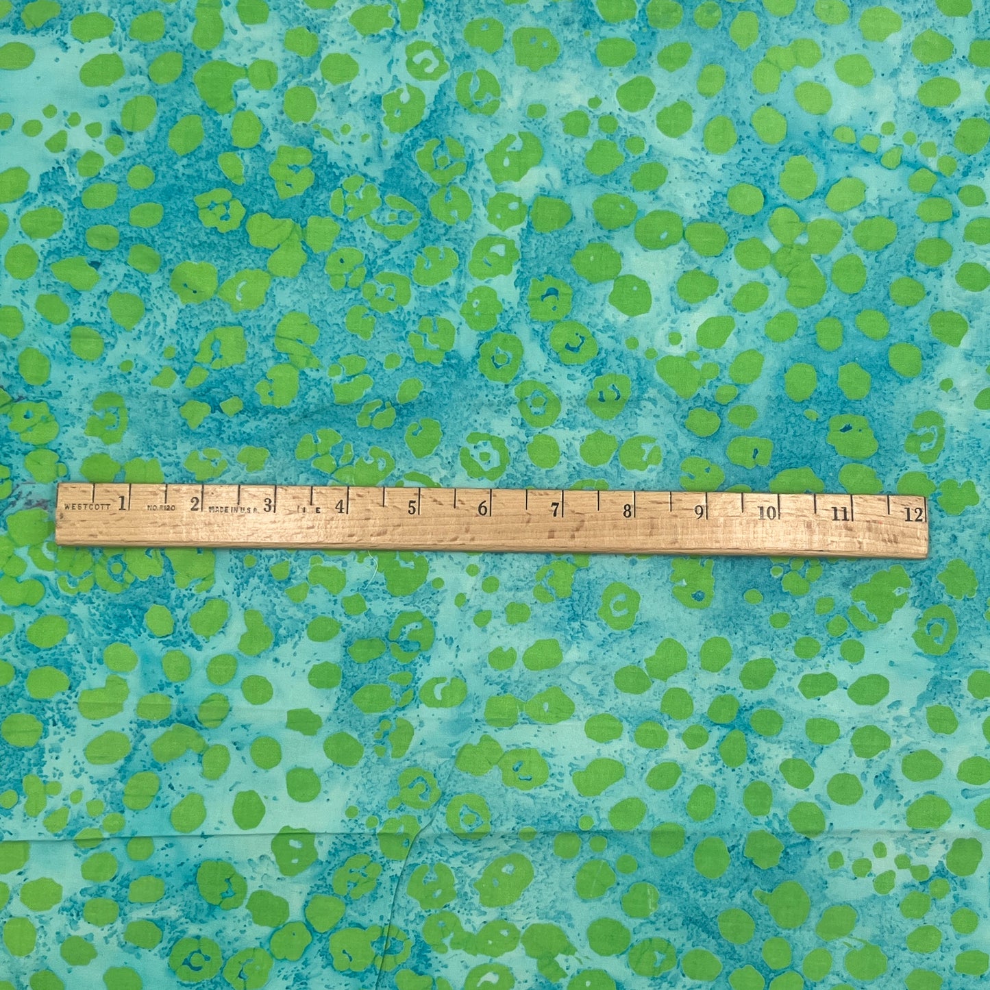 1 1/2 Yards Green Dot Batik, Premium Cotton