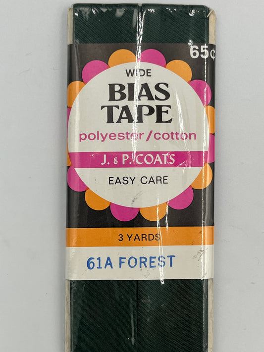 J & P Coates Wide Bias Tape, Forest
