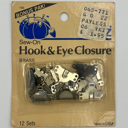 Hook & Eye Closures, Package of 12