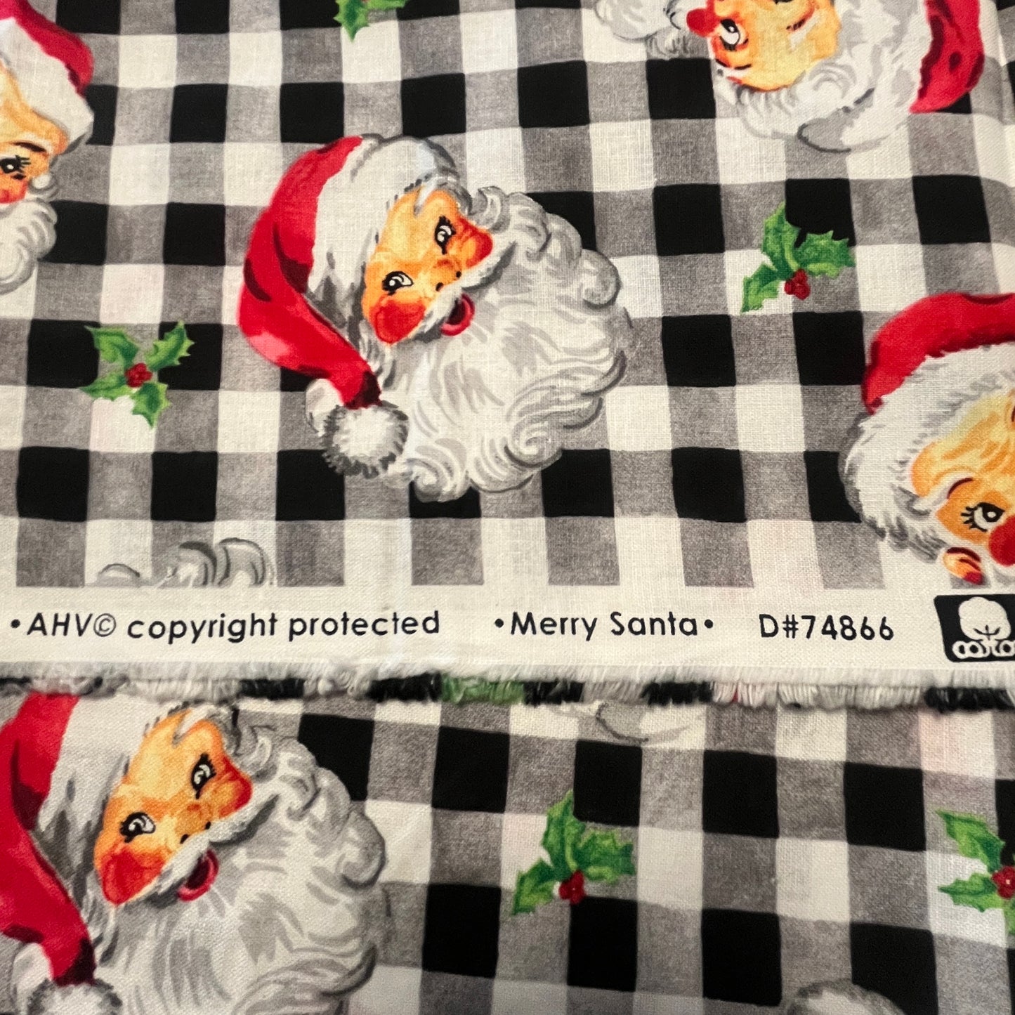 1 2/3 Yard “Merry Santa” Holiday Quilting Cotton