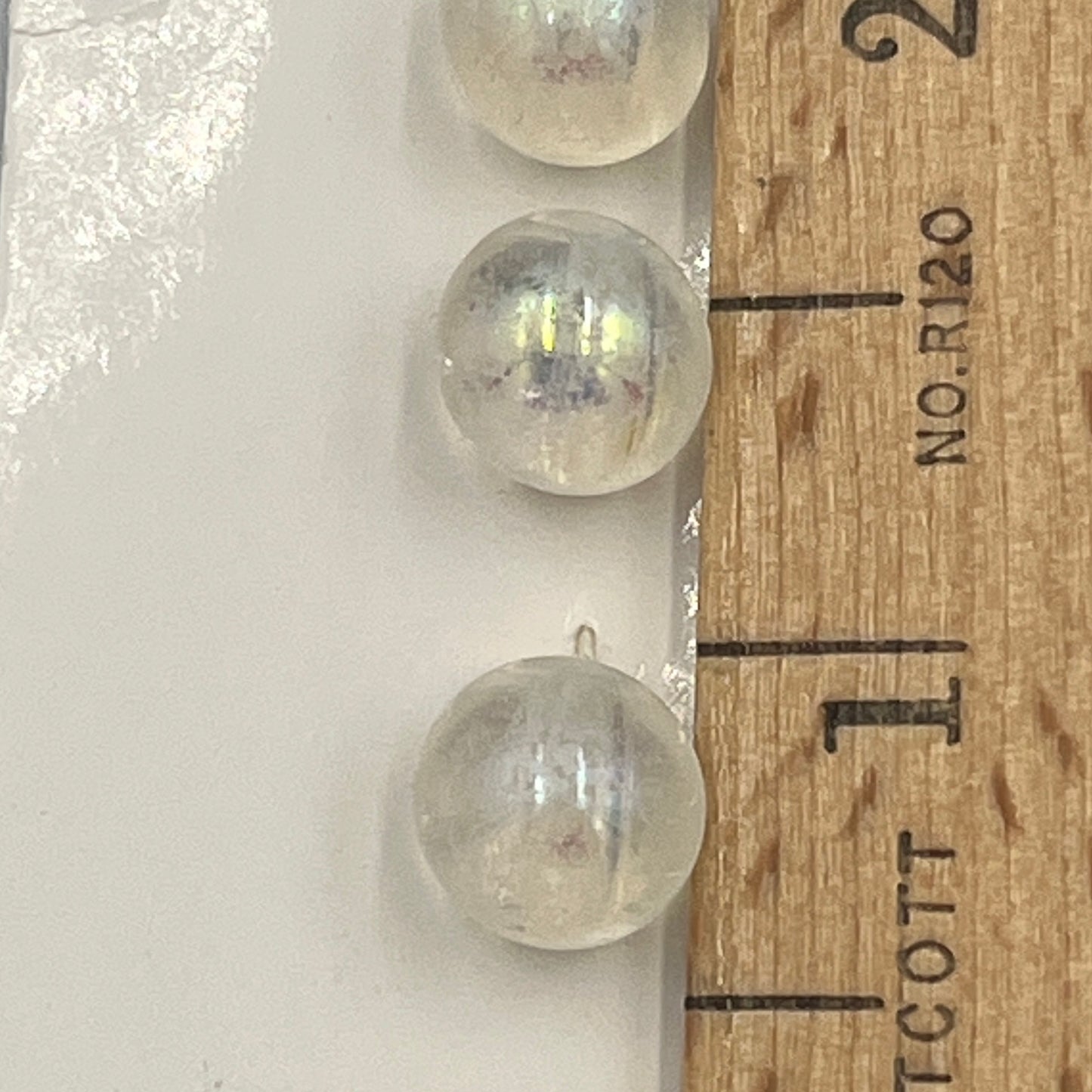 Six, 3/8 Inch Vintage Crystal Buttons