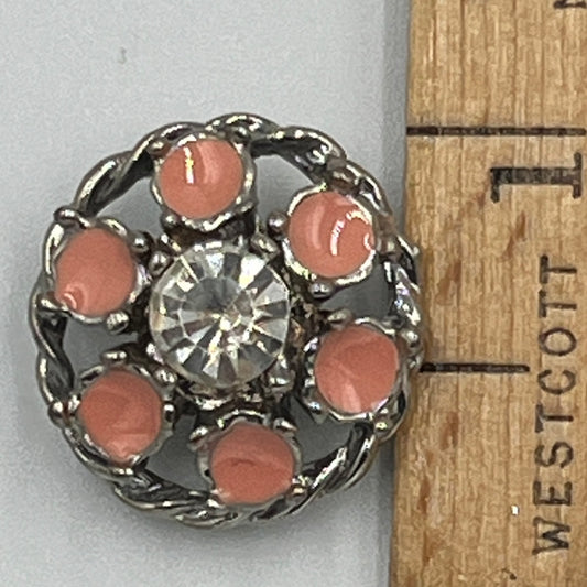 One, 7/8 Inch Vintage Metal Button