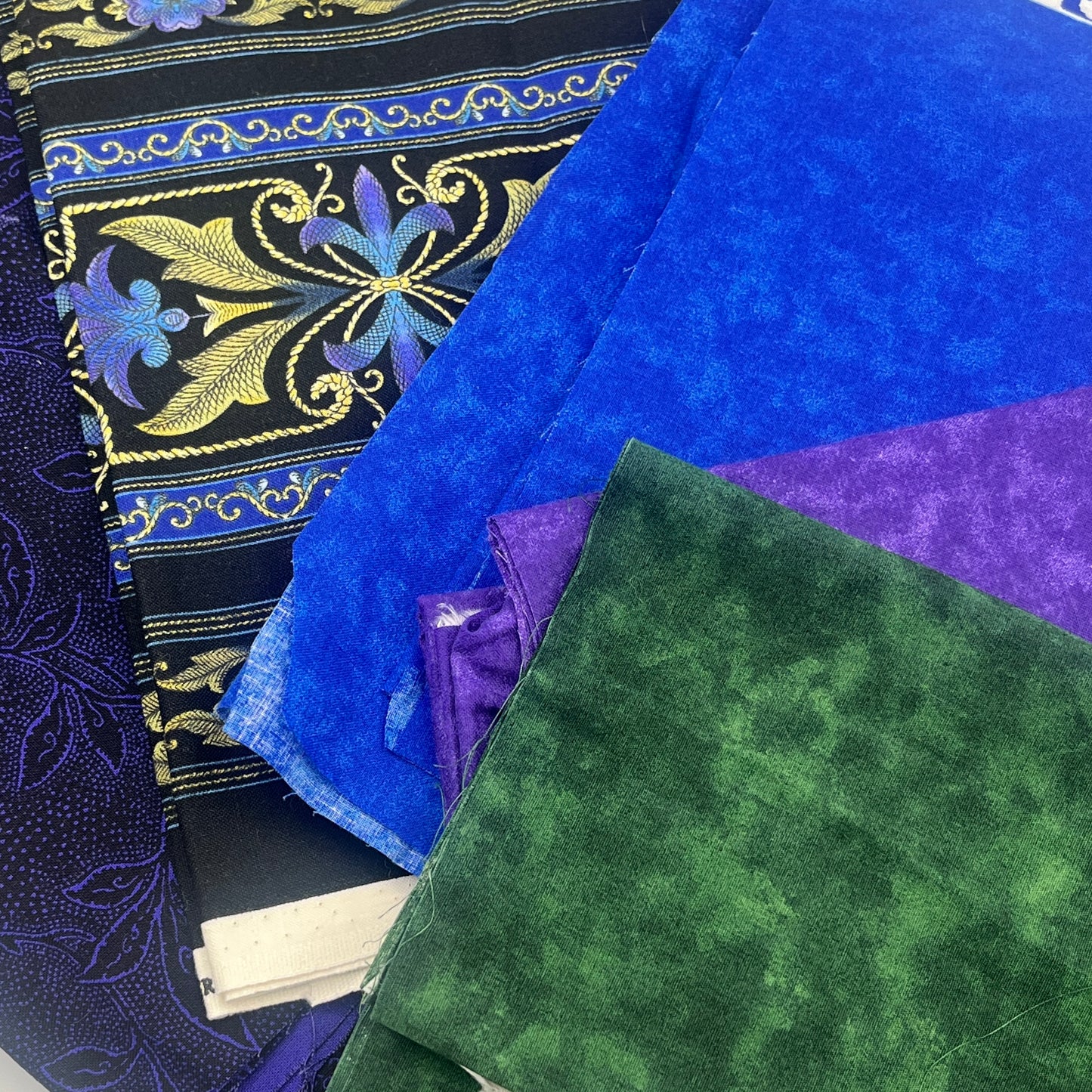 Jewel-Tone Fabric Scrap Pack – 16 oz Quilting Cotton, Generous Cuts