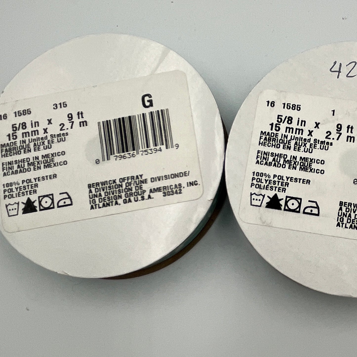 Ribbon Bundle. Grosgrain Leaf-Print Ribbons