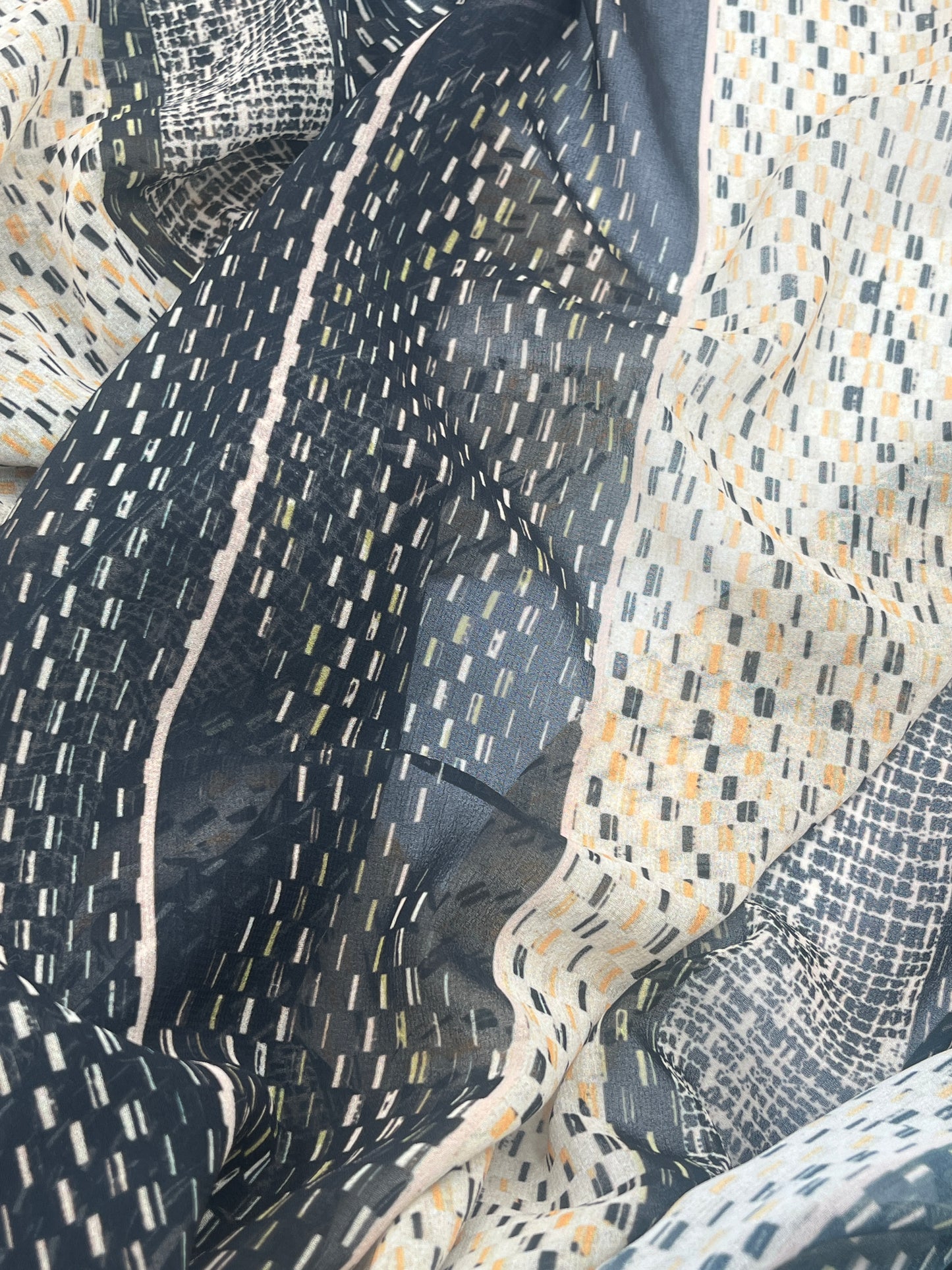 2 Yards Sheer Polyester, Designer Deadstock