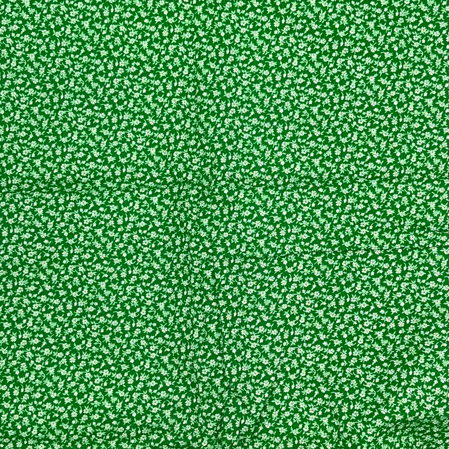 2 Yards Green & White Calico - Cotton