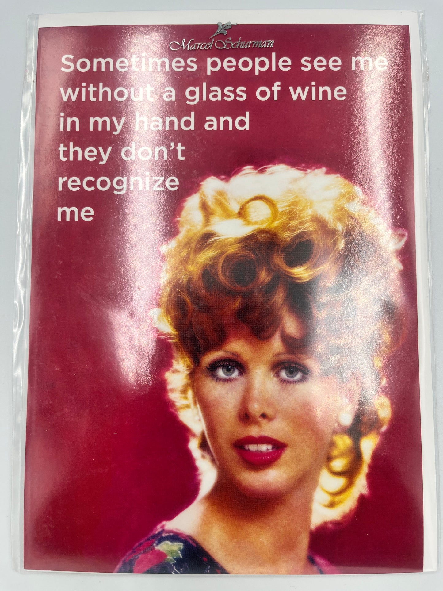 “Without a Glass of Wine” Greeting Card, Marcel Schurman for Papyrus