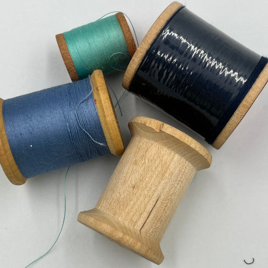 4 Wooden Thread Spools for Crafting