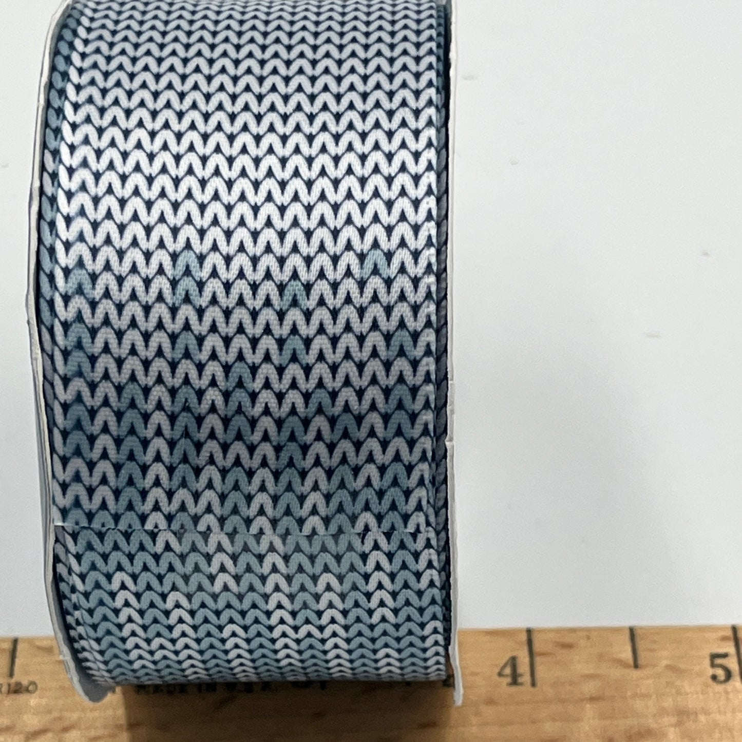 10 Yards Chevron Ribbon, Shades of Blues, 1 1/2" Wide