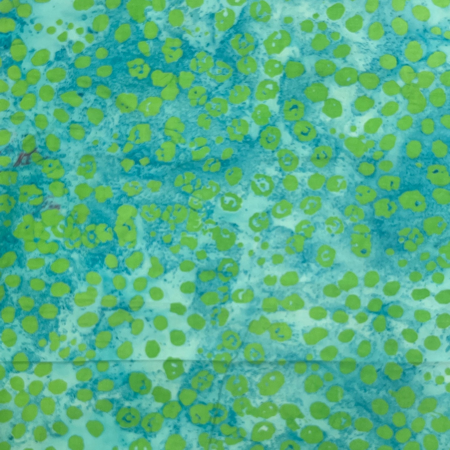 1 1/2 Yards Green Dot Batik, Premium Cotton