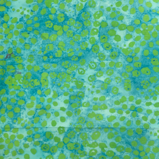 1 1/2 Yards Green Dot Batik, Premium Cotton