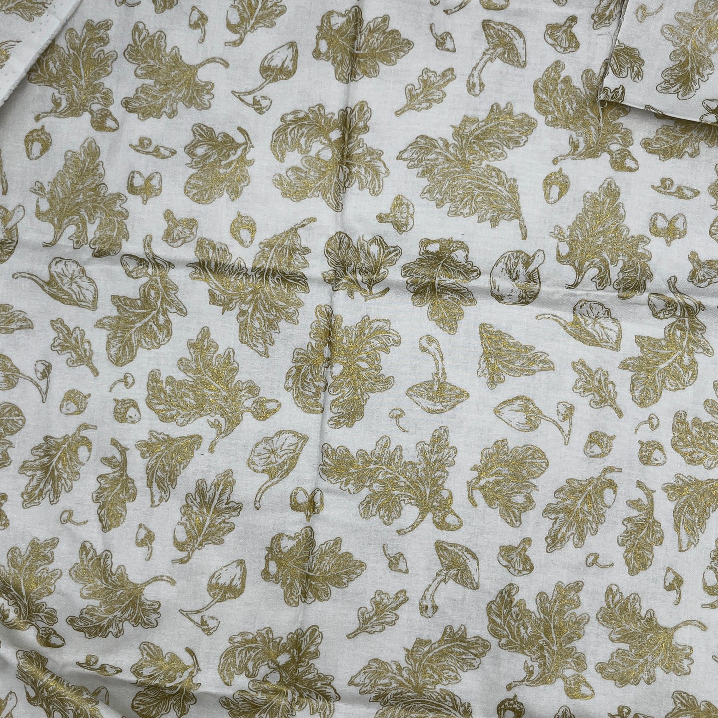 1 Yard Metallic Mushrooms, Premium Quilting Cotton