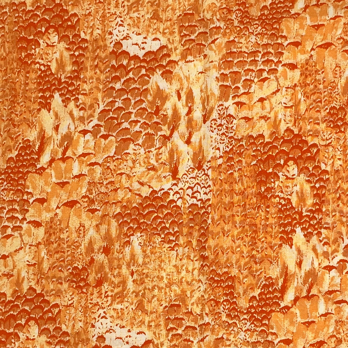 2 2/3 Yards Orange Snake Print Cotton - Cotton