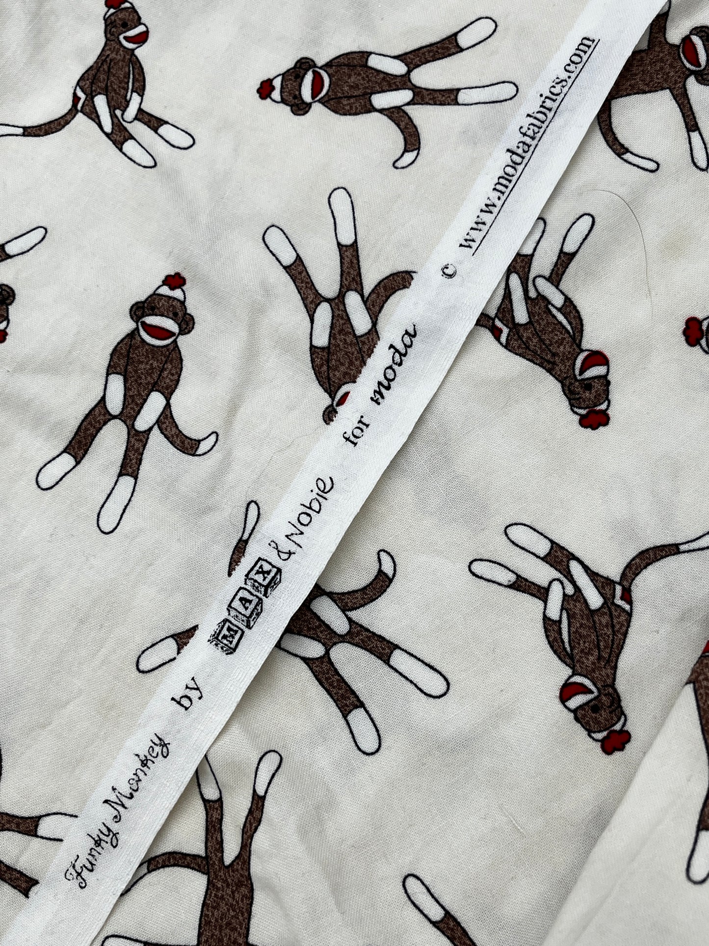 4/5 Yard Funky Monkey by Max & Noble for Moda, Premium Quiltlng Cotton