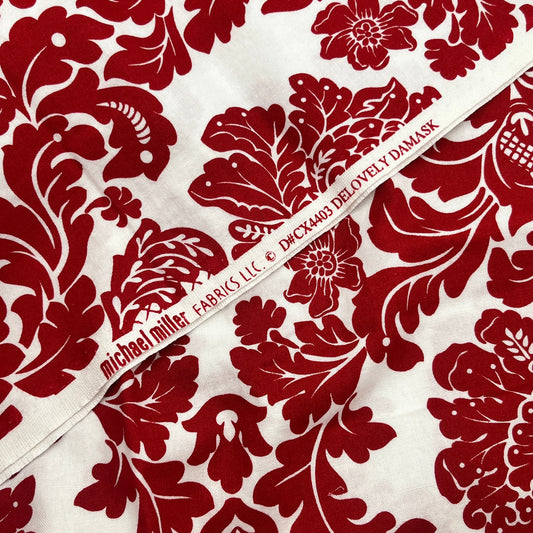 1 7/8 Yard, "Delovely Damask" by Michael Miller, Premium Cotton