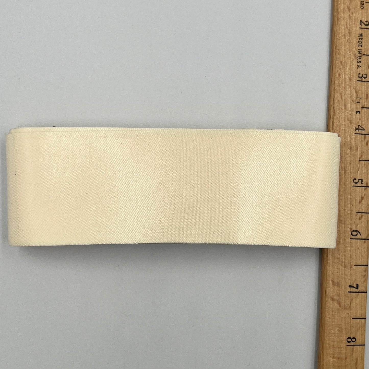 4 2/3 Yards Ivory Satin Blanket Binding, 2 ½" Wide