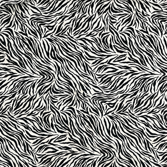 2/3 Yard Black & White Zebra Print , Premium Quilting Cotton