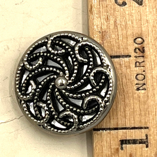 Two, 5/8 Inch Vintage Metal Buttons