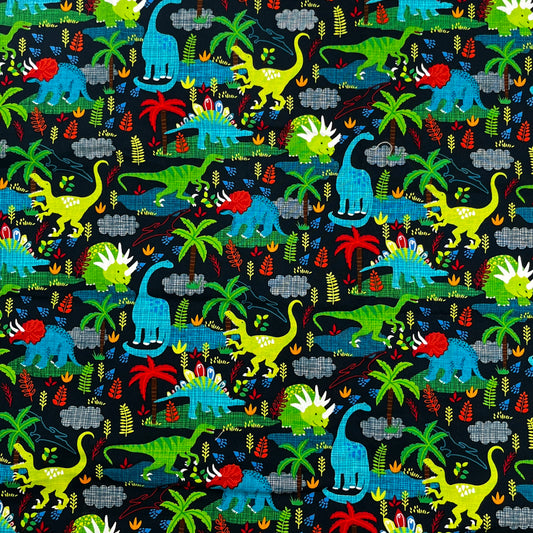 1 Yard Hi-Fashion Fabrics Dinosaurs, Quilting Cotton