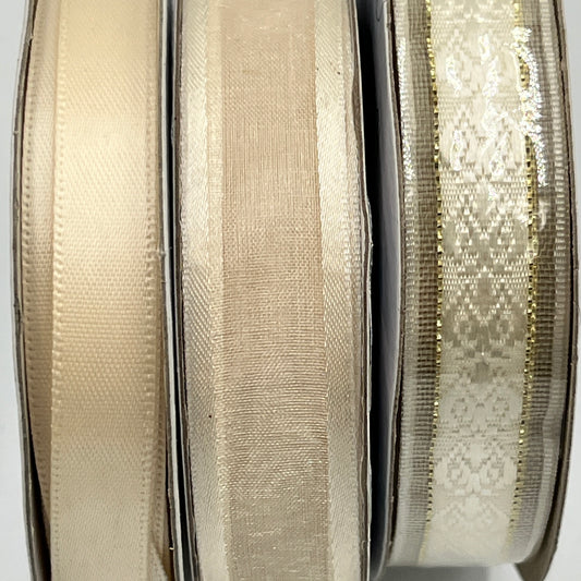 Ribbon Bundle, Ivory, Champagne, and Gold