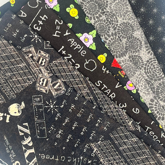 Black & Grey Fabric Bundle – 9 oz Quilting Cotton, 9 Fat Quarters