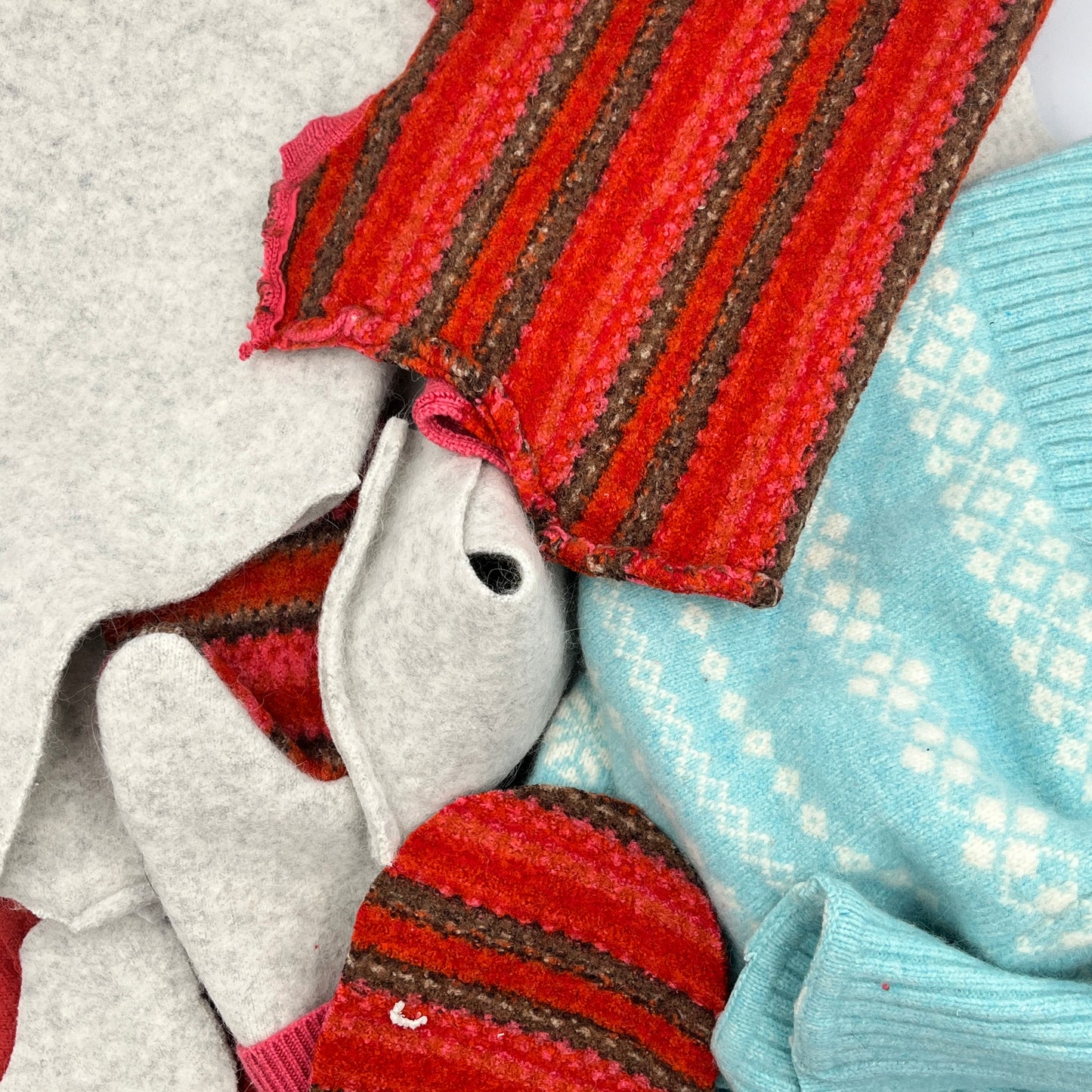 Vault Find: 2.5 lbs Merino & Wool Felted Sweater Scraps – Large Pieces for Cozy Mittens, Hats & Wool Crafts