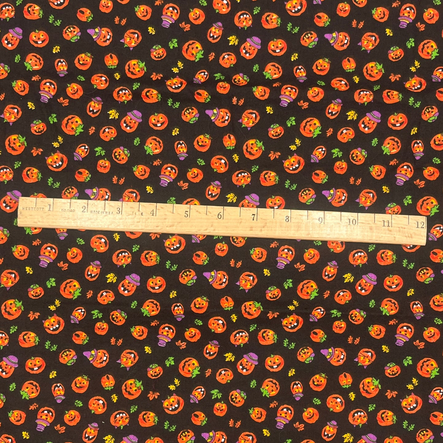 2/3 Yard, Tiny Pumpkin Chaos, Vintage Quilting Cotton
