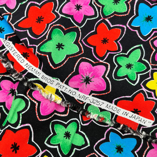 1 8/10 Yard Bright Neon Floral, Rayon