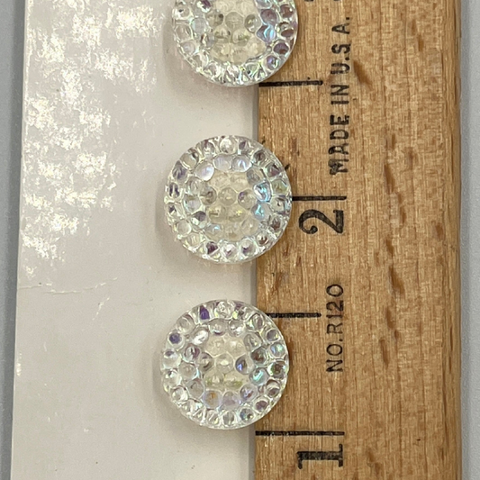 Five, 1/2 Inch Vintage Glass Buttons
