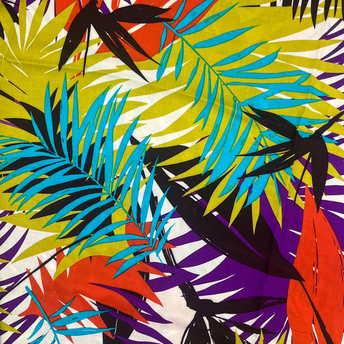 4 Yards Tropical Foliage Print - Rayon Challis