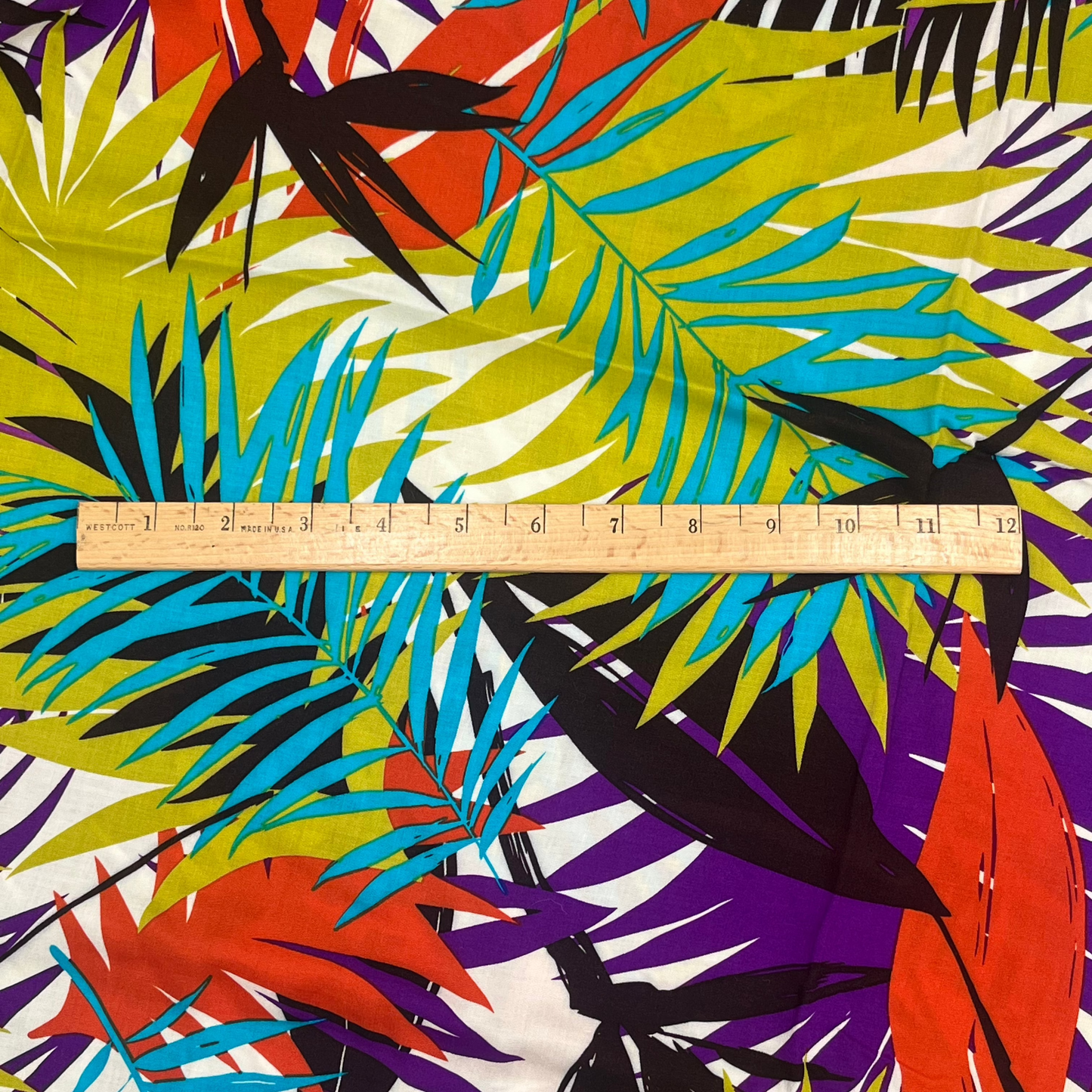 4 Yards Tropical Foliage Print - Rayon Challis